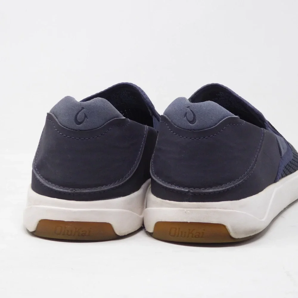 OluKai Mens Lae'ahi Slip On Shoes Navy Blue Mesh Breathable 9.5
